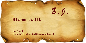 Blahm Judit névjegykártya